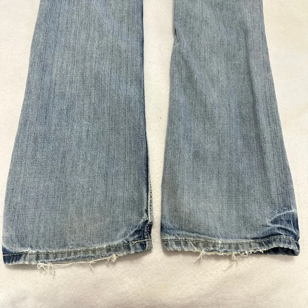 BKE Aiden Straight Leg Denim Jeans Medium Wash Contrast Embroidered Size 26x29